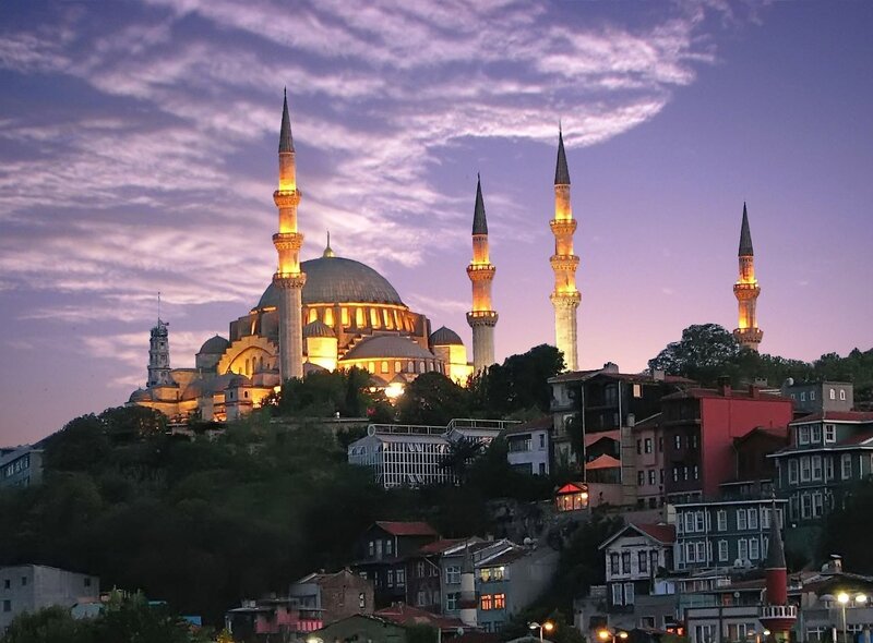 Suleymaniye Mosque at dusk