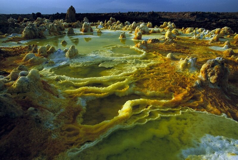 sulfur formations at danakil depression