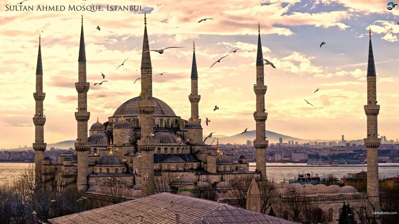 Sultan Ahmed Mosque at sunset