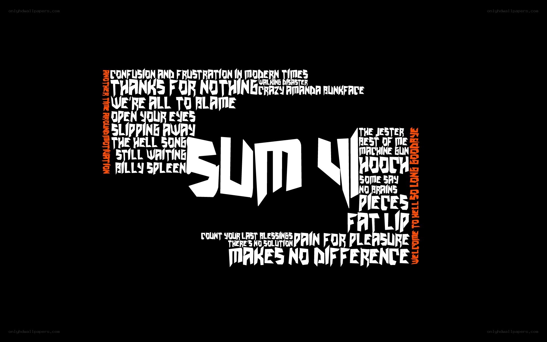 Sum 41 song titles collage