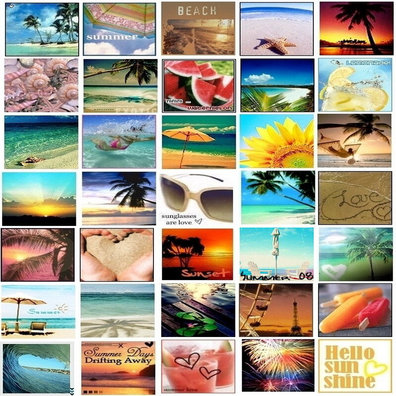 Summer beach collage