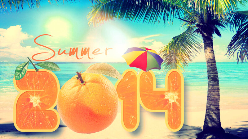 Summer Beach Scene — Blue