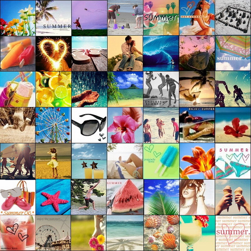 Summer collage of photos