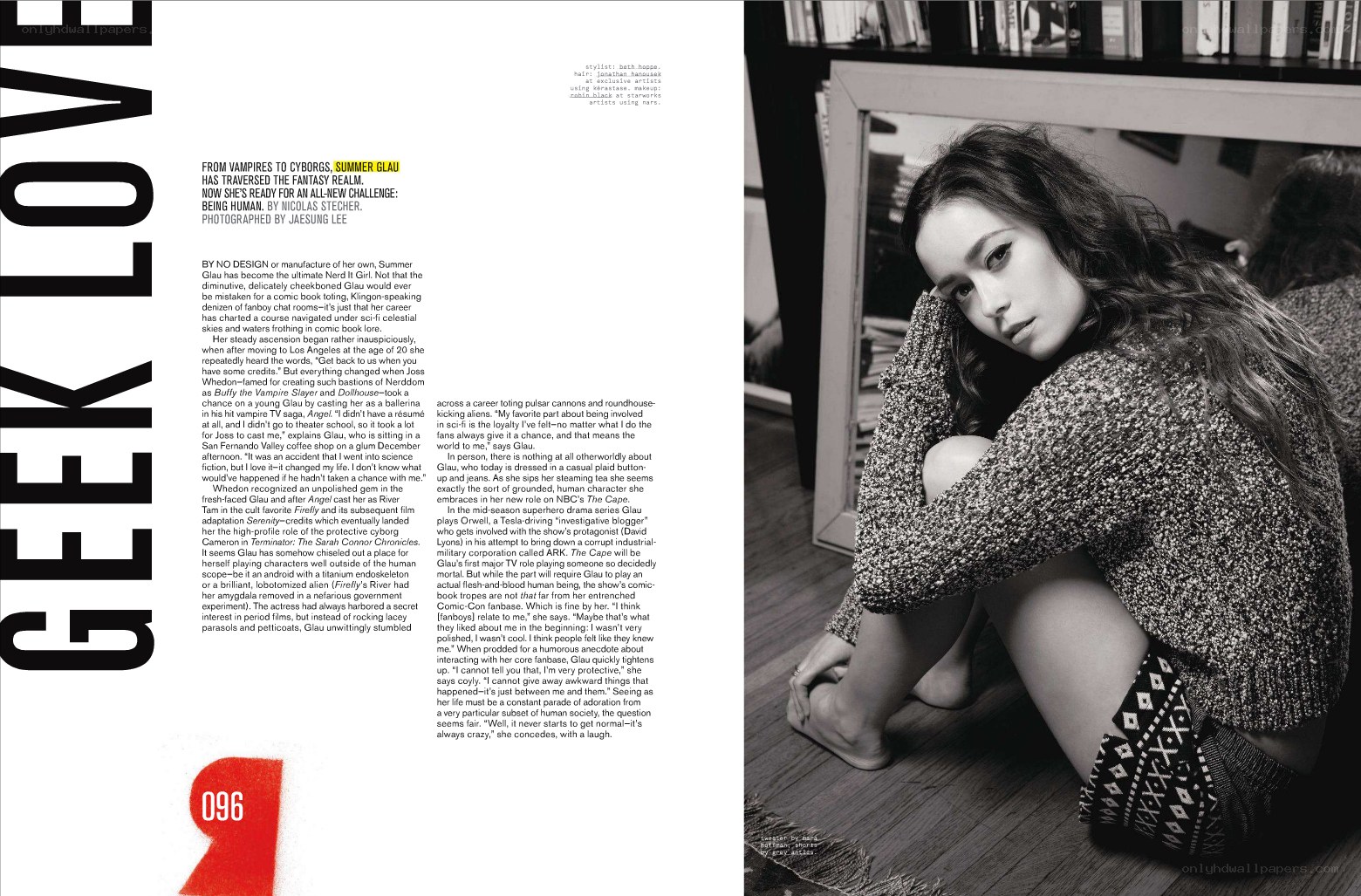 Summer Glau magazine feature