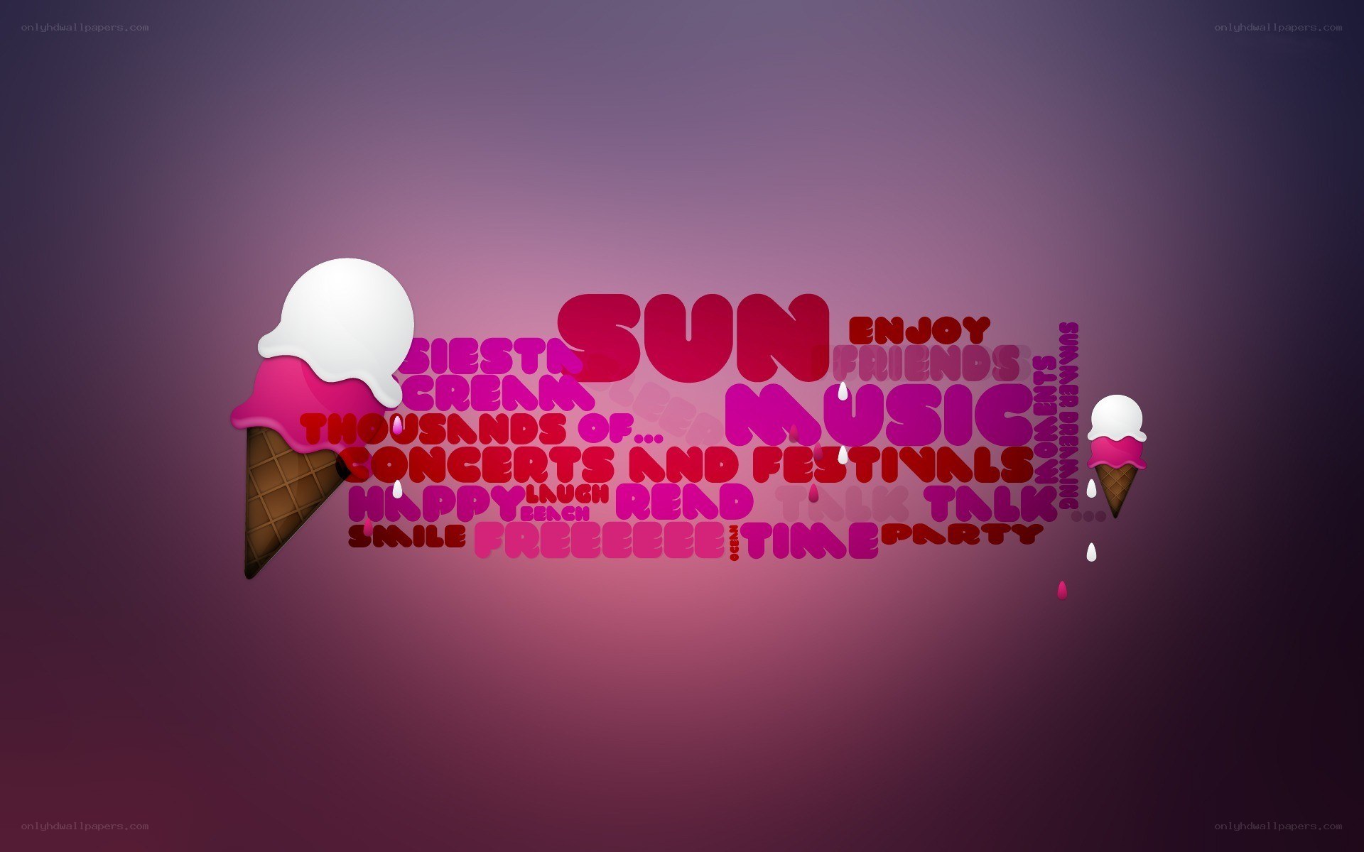 summer ice cream word art