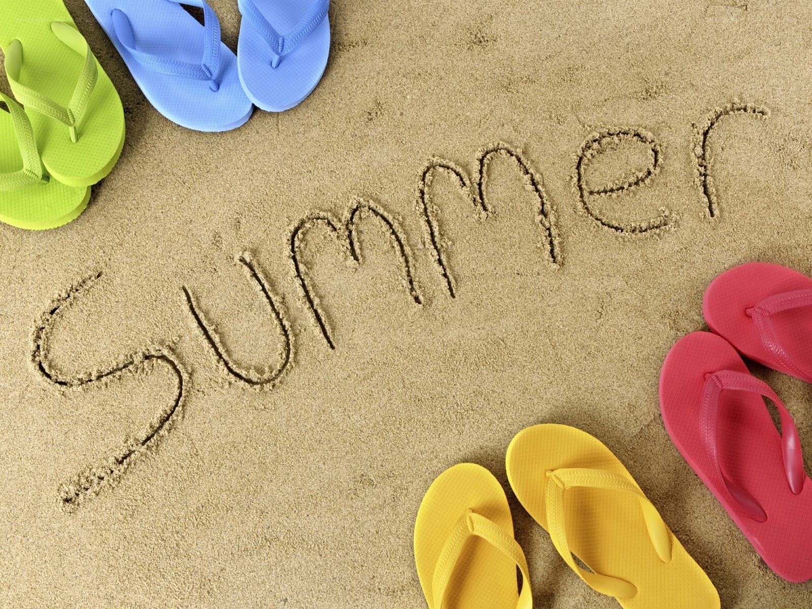 Summer sand writing
