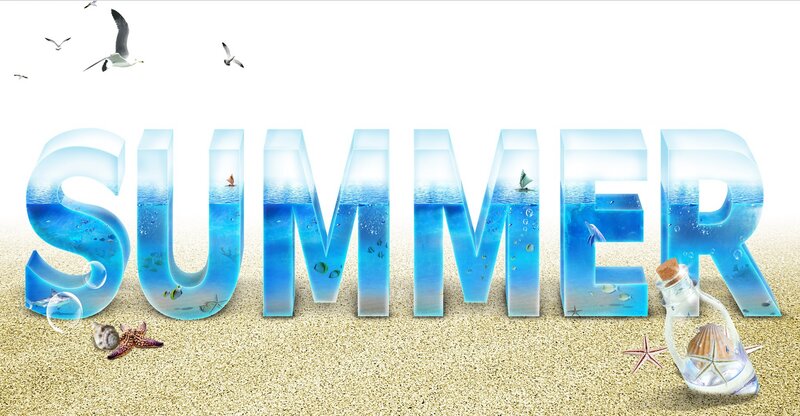 Summer Text on Sand