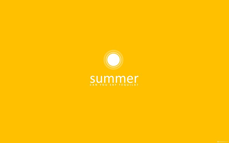 Summer text on yellow background