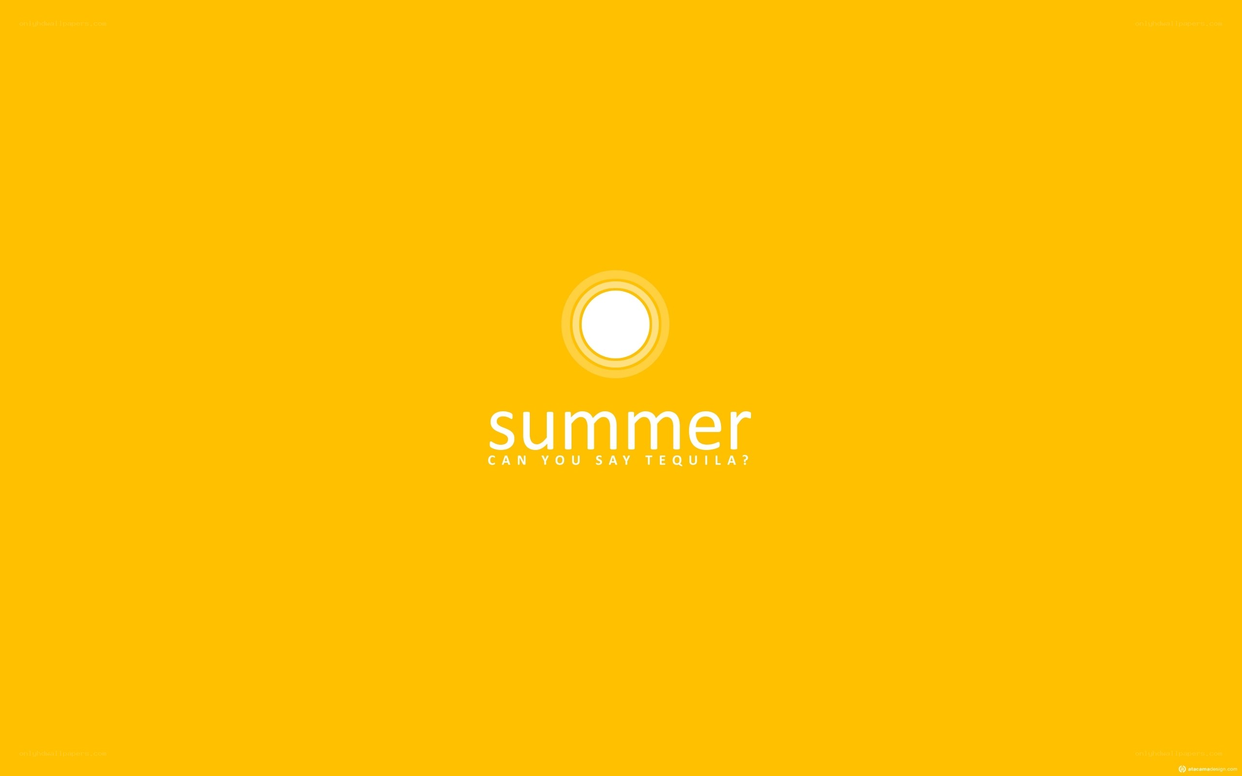 Summer text on yellow background