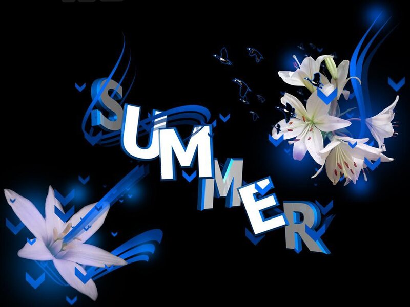 Summer with lilies and blue effects