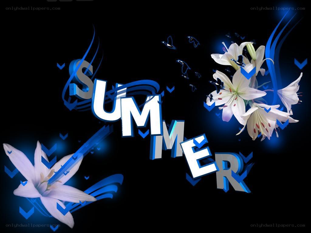 Summer with lilies and blue effects