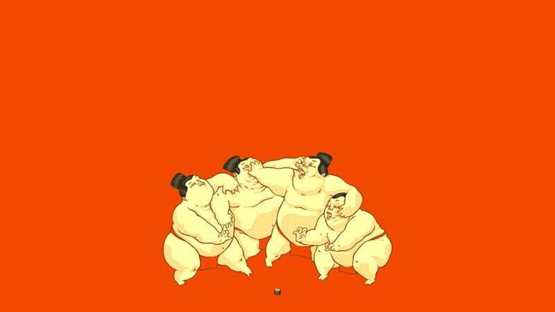 Sumo Wrestlers Fighting