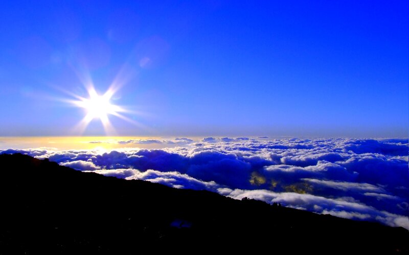Sun Above Clouds — Blue, Dramatic