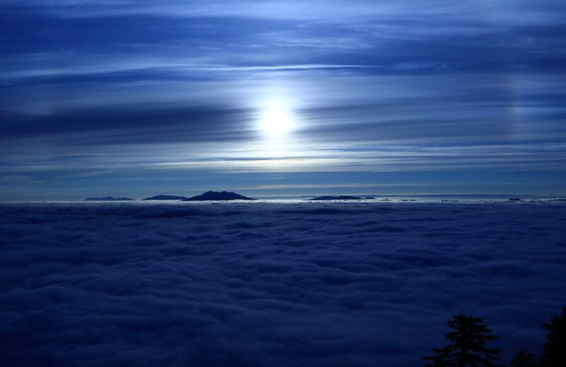 Sun Above Clouds — Blue, Serene