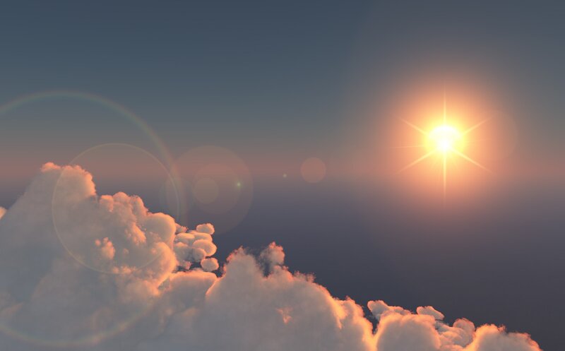 Sun Above Clouds — Orange, Serene