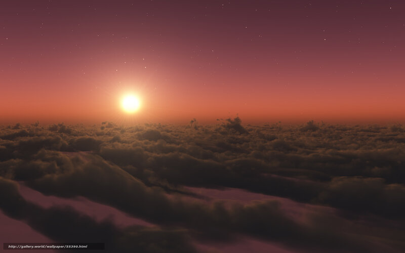 Sun Above Clouds — Purple, Serene