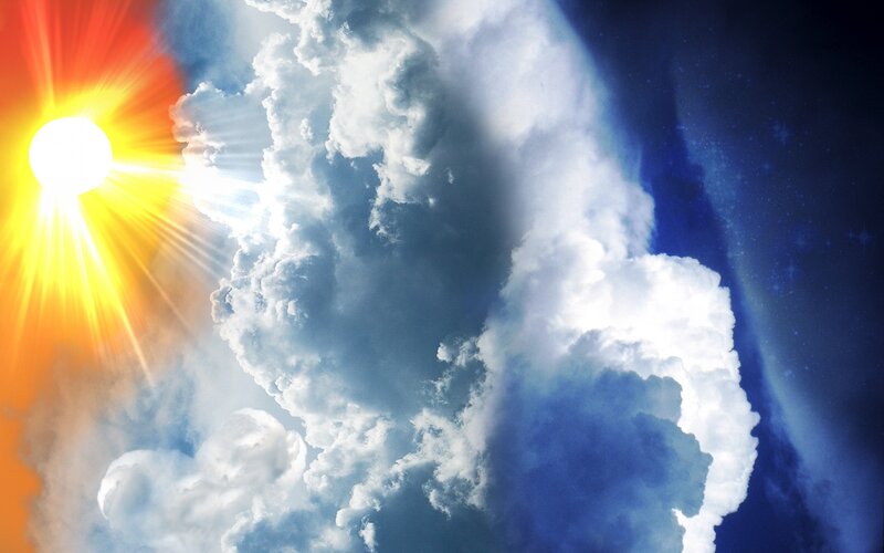 Sun and Clouds — Blue, Dramatic