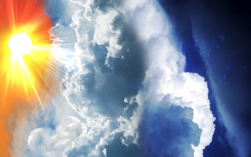 Sun and Clouds — Blue