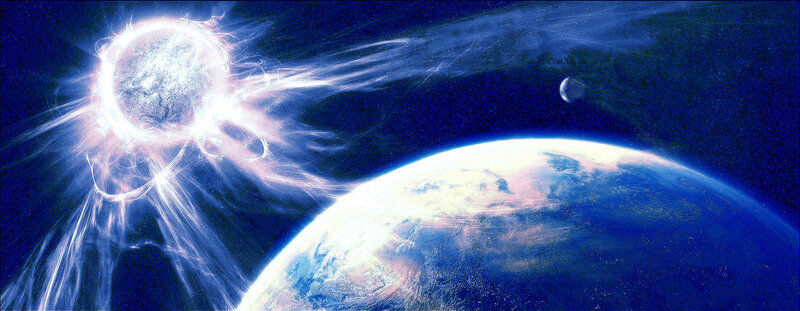 Sun and Earth in space