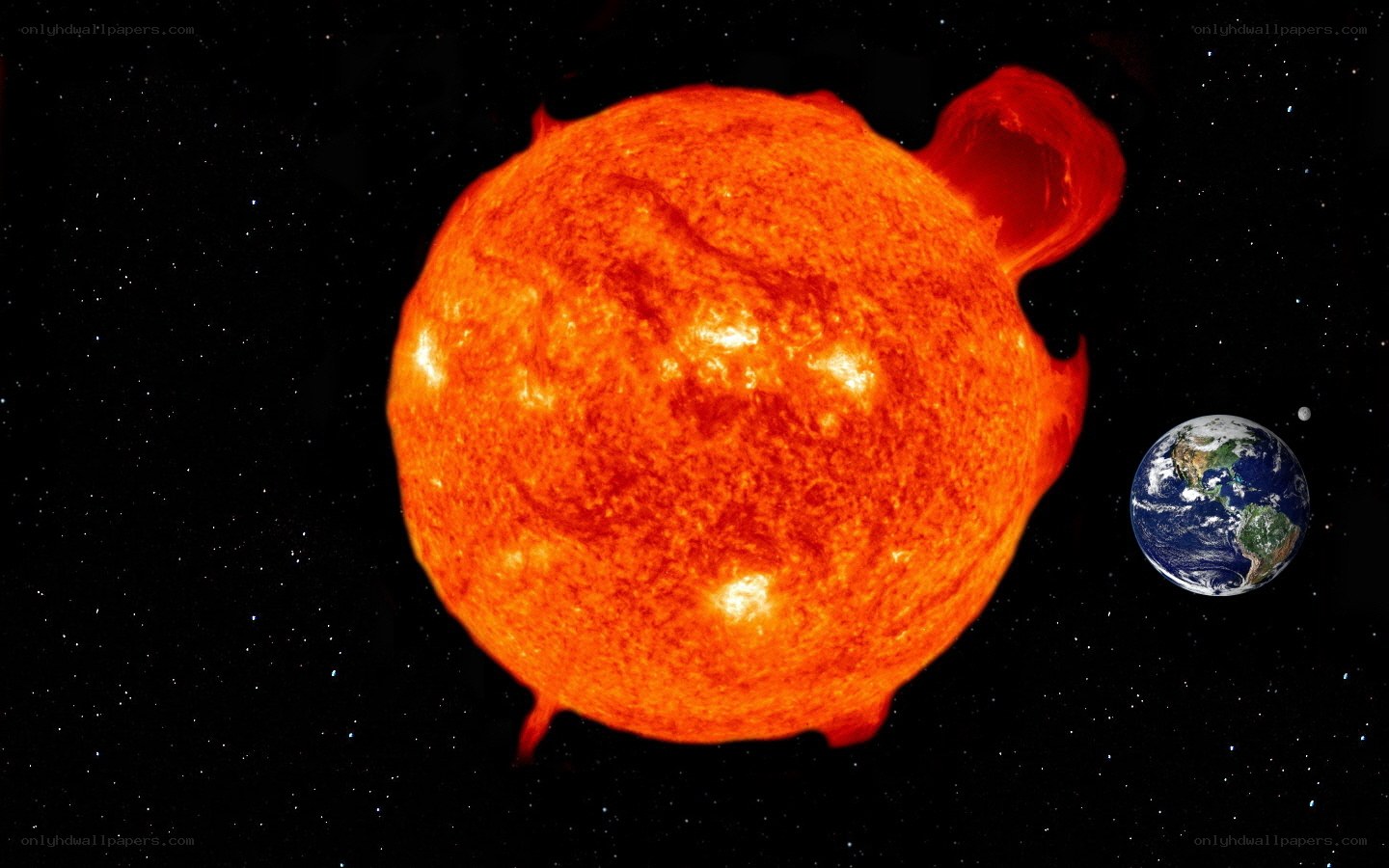 Sun and Earth in space