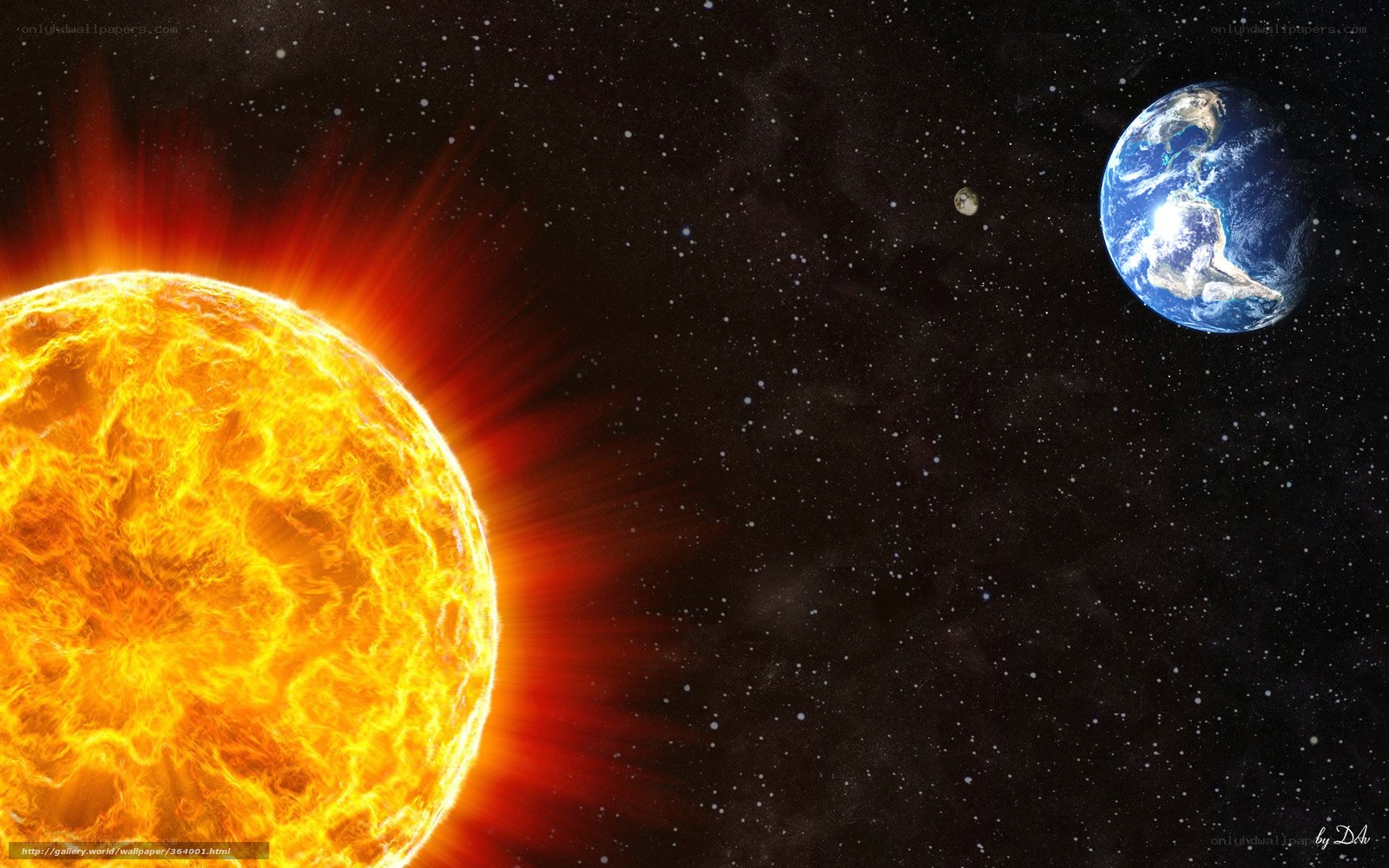 Sun and Earth in Space