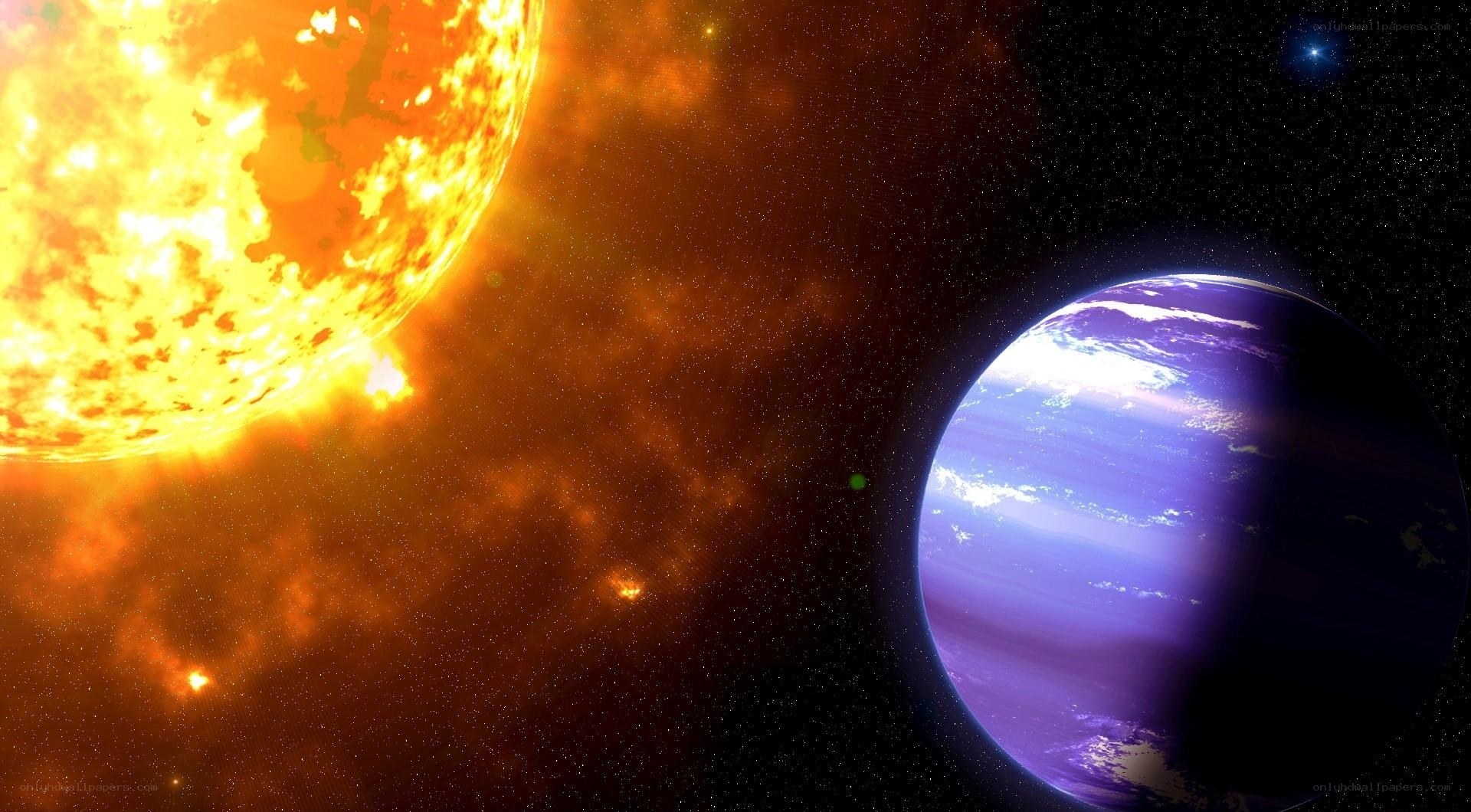 Sun and exoplanet in space