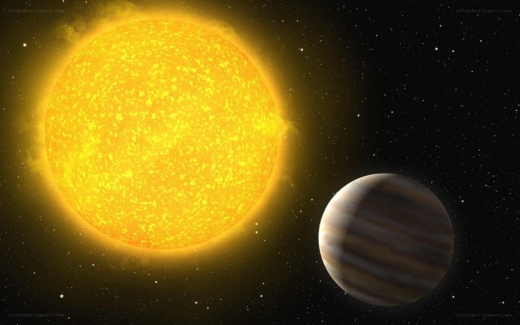 Sun and gas giant planet