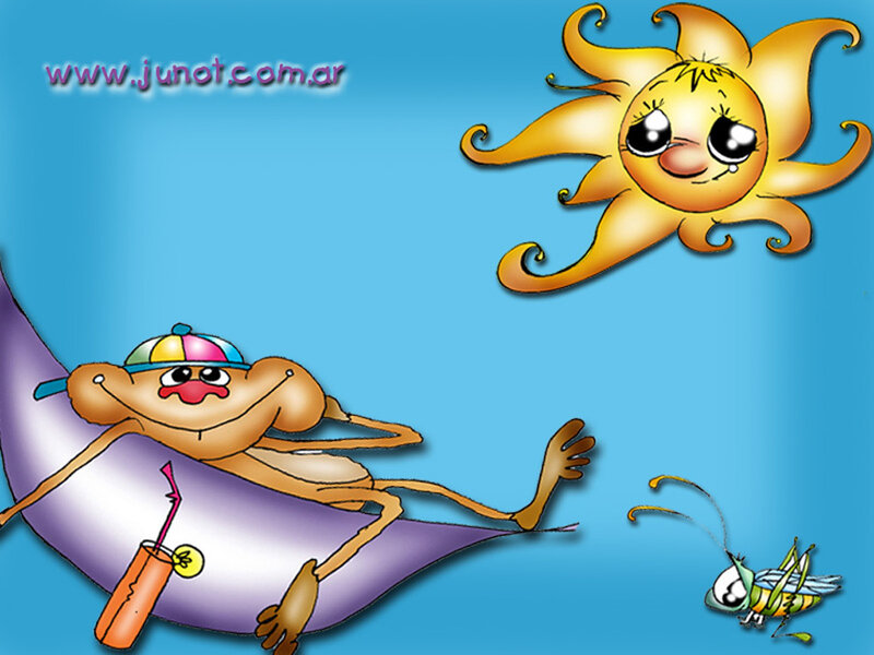 sun and insect cartoon