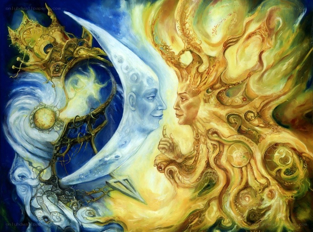 Sun and Moon Deities Painting