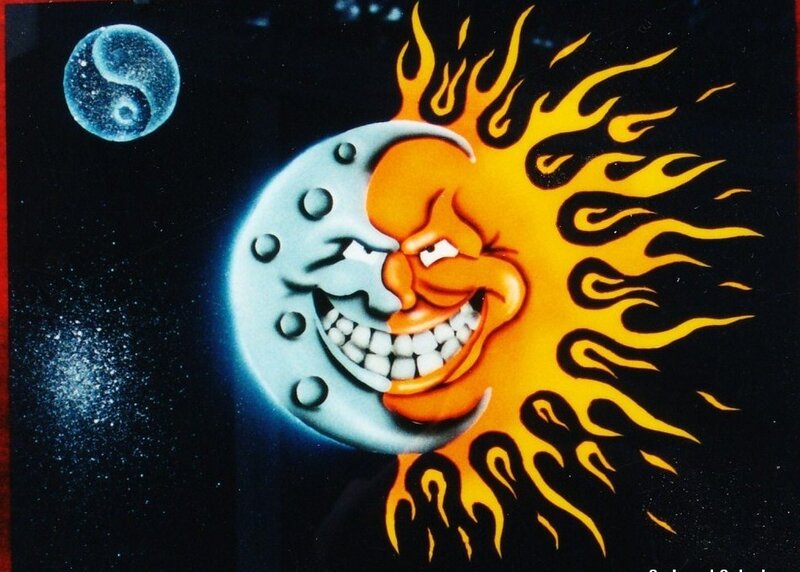 Sun and Moon Faces — Black