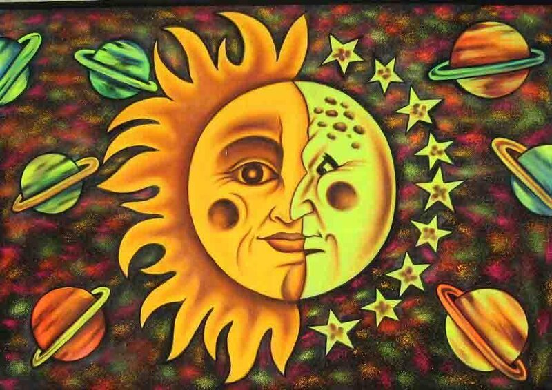 Sun and Moon Faces — Yellow, Cosmic