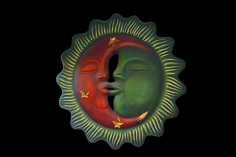Sun and Moon Sculpture — Green