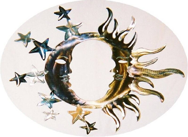 Sun and moon with stars