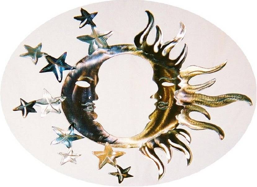 Sun and moon with stars