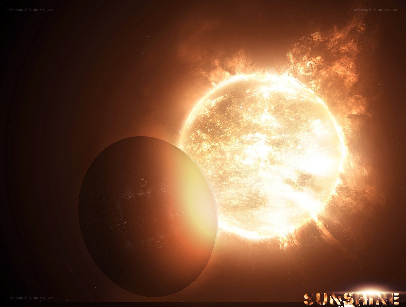 Sun and planet in space