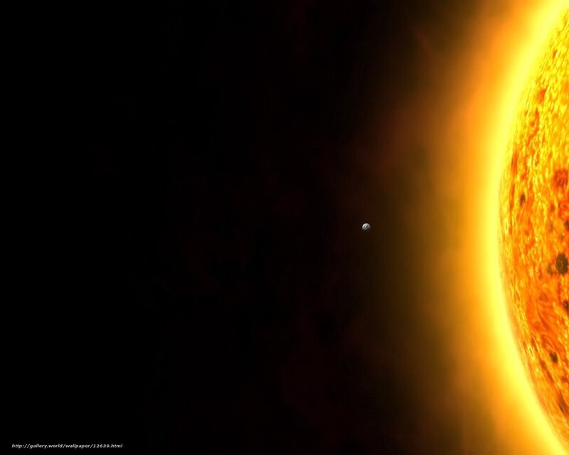 Sun and planet in space