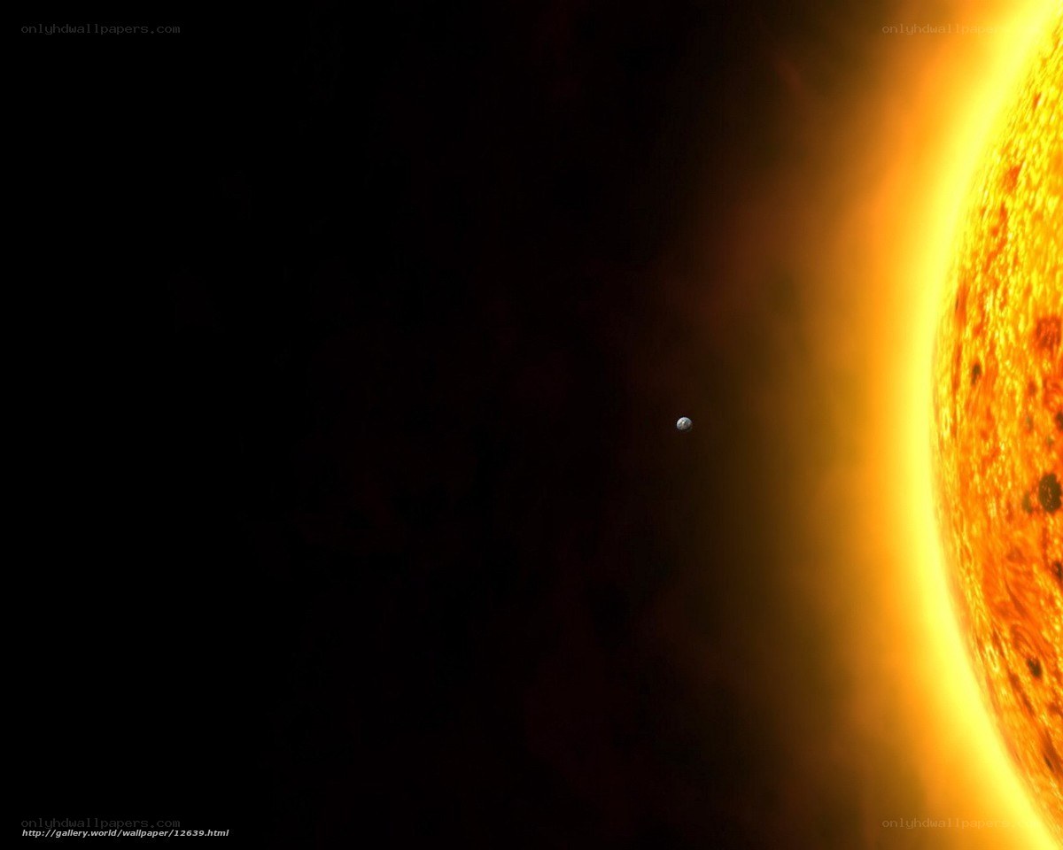 Sun and planet in space