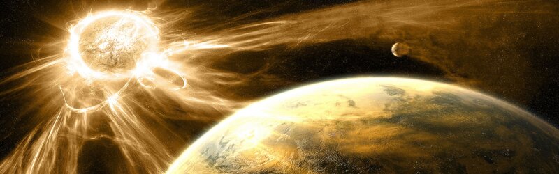Sun and planets in space