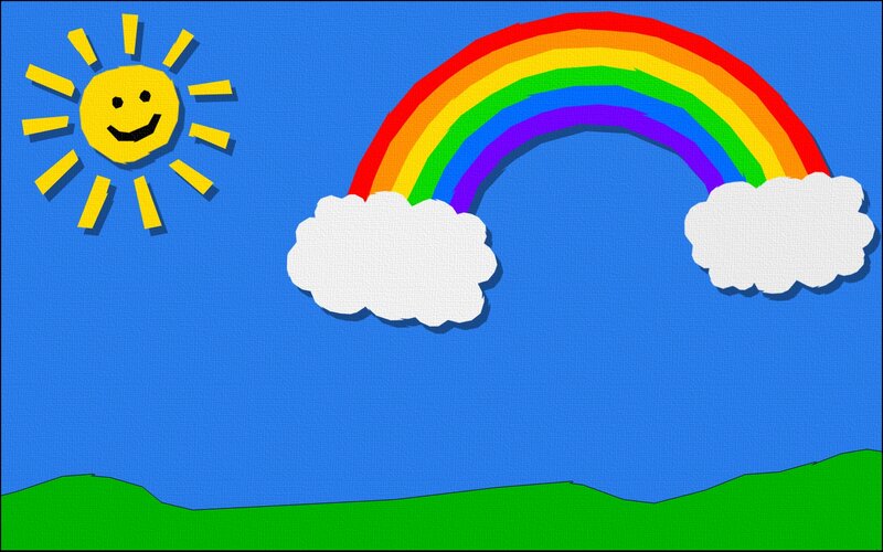 Sun and rainbow drawing