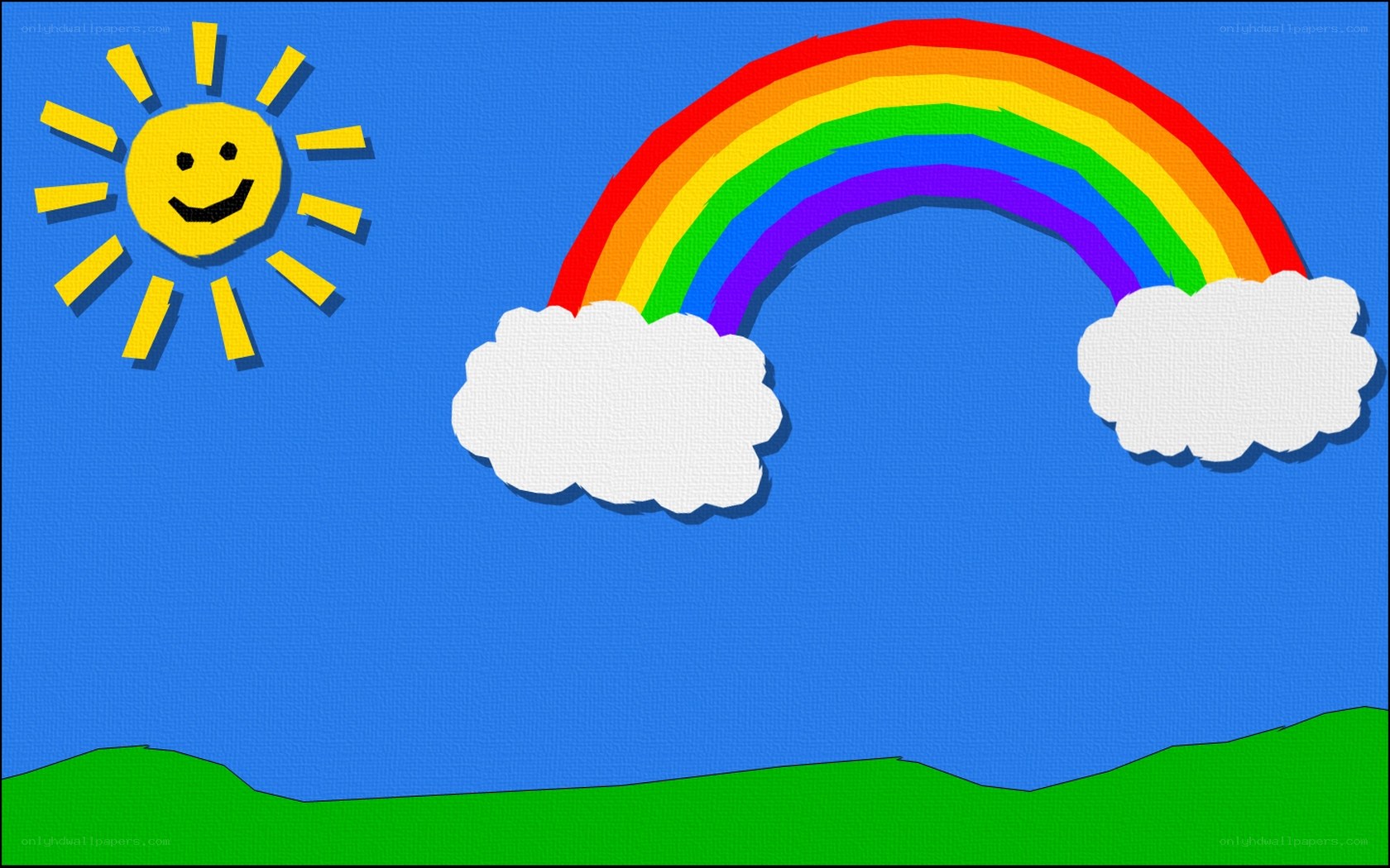 Sun and rainbow drawing