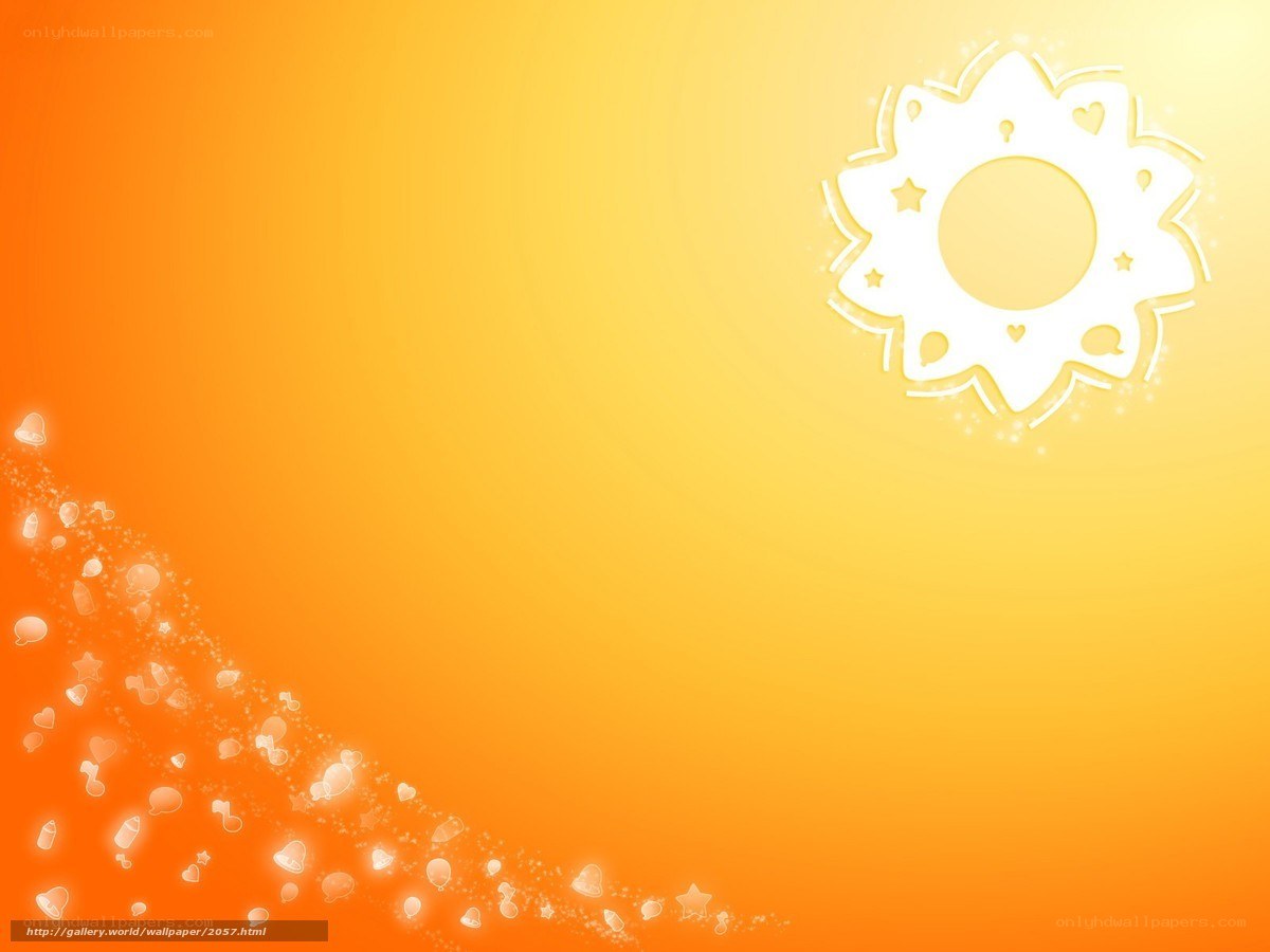 Sun and stars on orange background