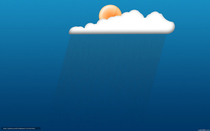 Sun behind a cloud with rain