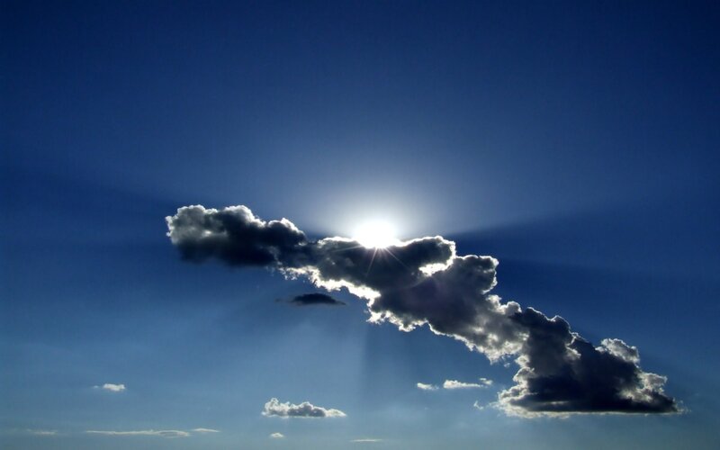 Sun Behind Cloud — Blue, Dramatic
