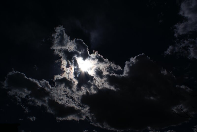 Sun Behind Clouds — Black, Dramatic, Night