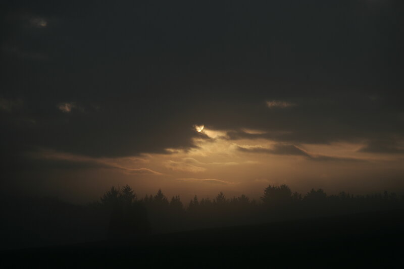 Sun Behind Clouds — Black, Dramatic