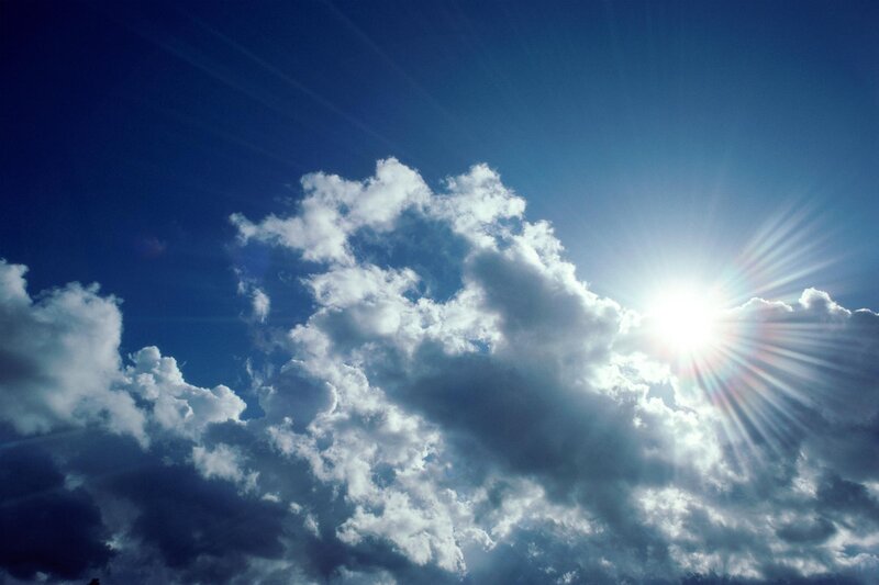 Sun Behind Clouds — Blue, Afternoon