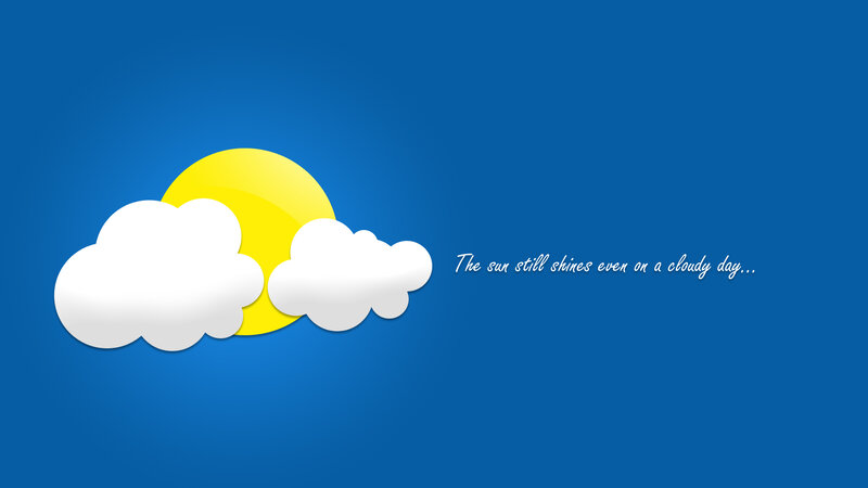 Sun Behind Clouds — Blue, Calm