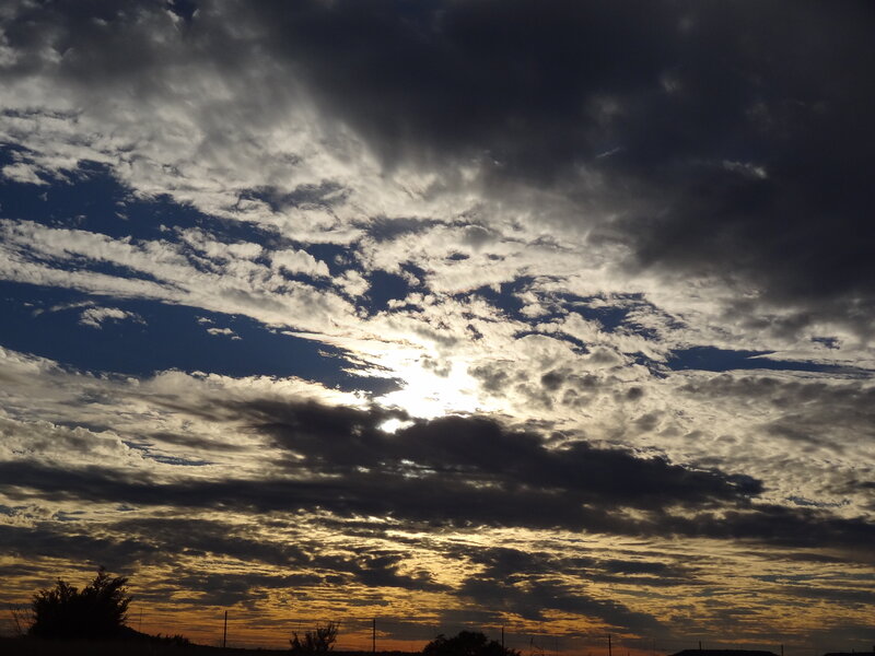 Sun Behind Clouds — Blue, Dramatic, Sunset, Photograph, Sky