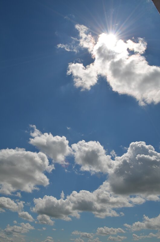 Sun Behind Clouds — Blue, Serene, Afternoon