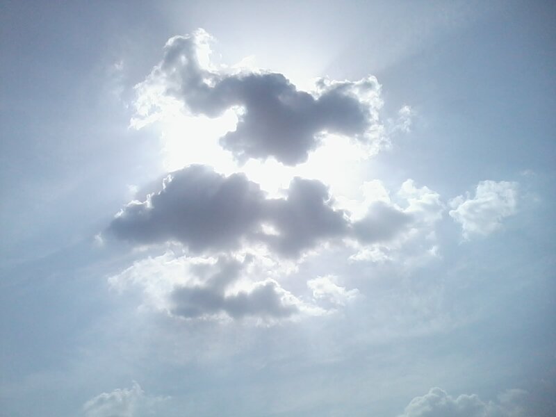 Sun Behind Clouds — Blue, Serene